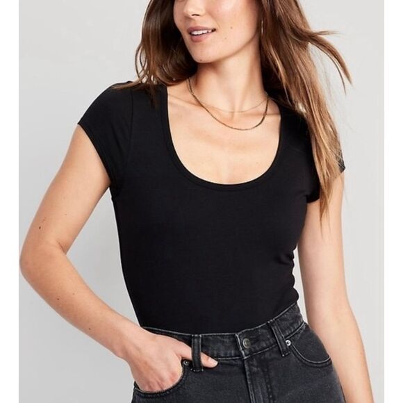 Old navy black NWT scoop neck bodysuit size small - Picture 1 of 11